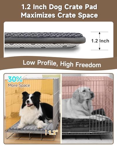 Dog Bed for Crate, High Resilience Foam Pad Mat Bed, 29x18, Dark Grey - Image 4