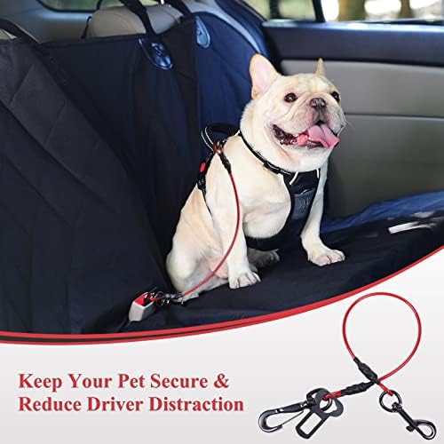 VIVAGLORY Dog Seatbelt Tuffbelt Dog Car Harness, XS, Red - Image 6