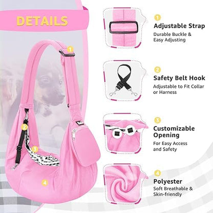 SlowTon Dog Carrier Sling - Thick Padded Shoulder Strap Adjustable, PI, S - Image 2