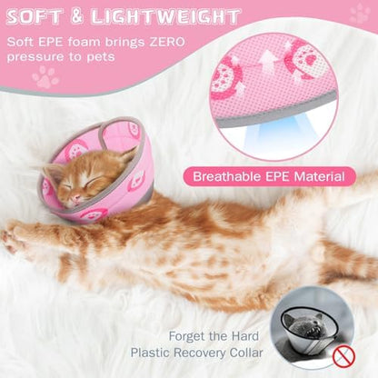 Cat Cone Collar Soft Elizabethan Collar for Surgery Recovery - Adjustable for Small and Large Cats Kittens to Stop Licking - Image 3