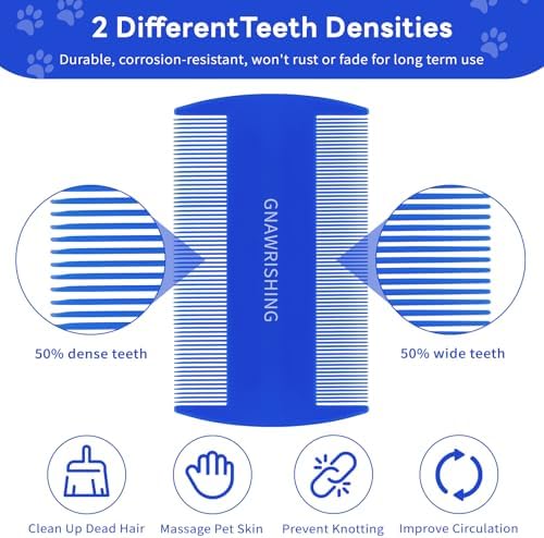 4-Pack Flea Comb for Dogs & Cats Stainless Steel Pet Grooming Comb Set - Image 6