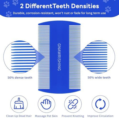 4-Pack Flea Comb for Dogs & Cats Stainless Steel Pet Grooming Comb Set - Image 6
