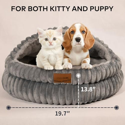 CHEERPALS Cat Cave Bed for Indoor Cats Covered Hooded Pet Bed with Cushion - Image 5