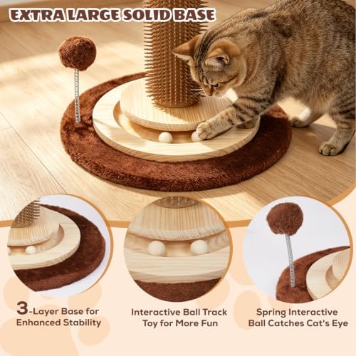 46" Extra Tall Cat Scratching Post with Toy for Large and Adult Indoor Cats - Image 3