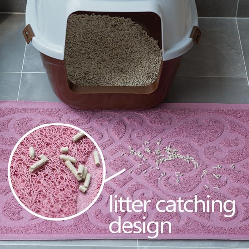 PetLike 2pk 30x18 inch Cat Litter Box Mat, Thick Kitty Litter Trapping Mat, Durable,Waterproof &Washable with Non-Slip Backing, Soft on Kitty Paws and Easy to Clean, BPA Free - Image 4