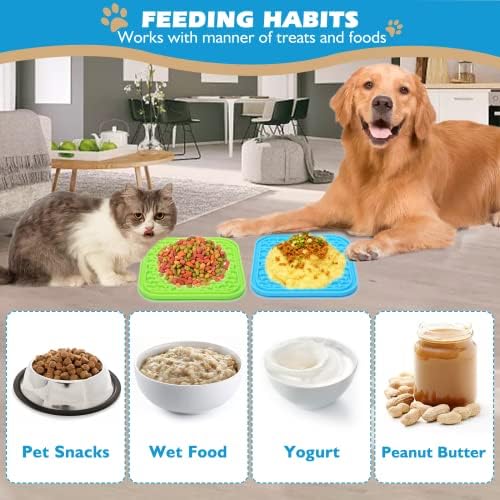 2 Pack Lick Mat for Dogs and Cats, Dog Slow Feeder Dowl Mat for Bathing Grooming Nailing Trimming, Dog Feeding Mat, Licking Pad for Dogs Cats - Image 3