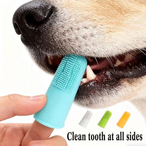 YMCCOOL Triple Head & Double Head Dog Toothbrush Set,360 Degree Toothbrush,Finger Rubber Toothbrush, Multi-Angle Dental Cleaning Brushes forDog Cat Oral Dental Health - Image 4