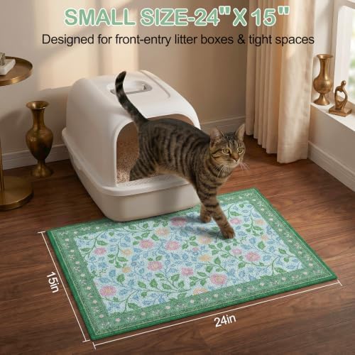Glittme Cat Litter Mat, 24"x15" Non-Slip Washable Trapping Mat for Cats - Image 6