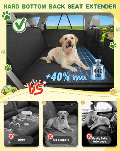 Victoper Dog Car Seat Cover, 600D Heavy Dute Car Seat Cover for Dogs Pets,100% Waterproof Anti-Scratch Nonslip Dog Hammock for Cars, Hard Bottom Seat Covers Protector for Sedan SUV Truck PU Leather - Image 2