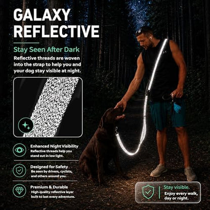 Hands Free Dog Leash,Galaxy Reflective, Crossbody Dog Leash, Green - Image 4
