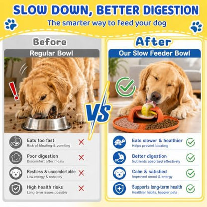 Slow Feeder Dog Bowls, Lick Mat & Interactive Rolling Ball, Dishwasher Safe - Image 6