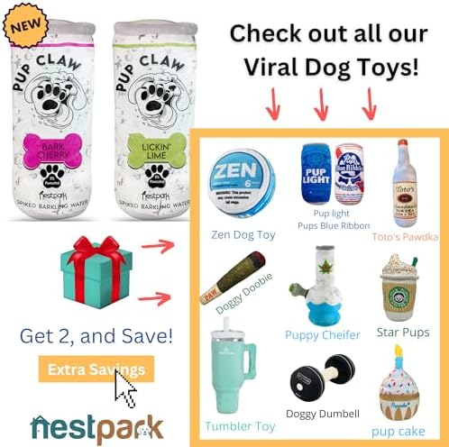Nestpark Pup Claw Dog Toys - Funny Cute Plush Dog Toys with Squeaker and Crinkle - Parody Dog Toy (2 Pack) (Original Pack) - Image 7