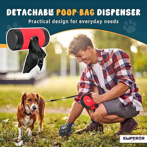Emperor Pets Retractable Dog Leash, 26 ft, Up to 110lbs, Red -BR26 - Image 6