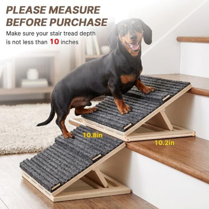 2 Pack Dog Ramp for Stairs, Foldable Dog Stair Ramp with Triangular Support - Image 2