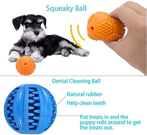 Volacopets Puppy Balls - Pack with Different Functions & Teething Toys for Small Dogs, Squeaky Dog Balls, Rubber Chew Toys for Enrichment - Image 4