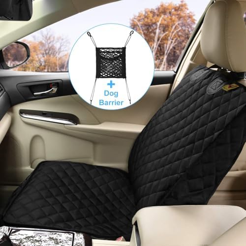 Bark Lover Deluxe Dog Seat Cover for Front Seat-More Durable Spill-Resistant Front Seat Protector, High Heat Resistant and Nonslip Front Seat Cover for Dogs Kids, Universal Size (Black, 2 Pack) - Image 4