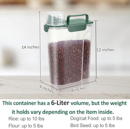 5 Lbs Pet Dog Food Storage Container for Bird Seed Rice Flour - Dark Green - Image 3