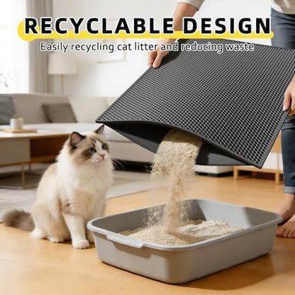 Cat Litter Mat, 30"x24", Waterproof, Easy to Clean (Black-1Pack) - Image 5