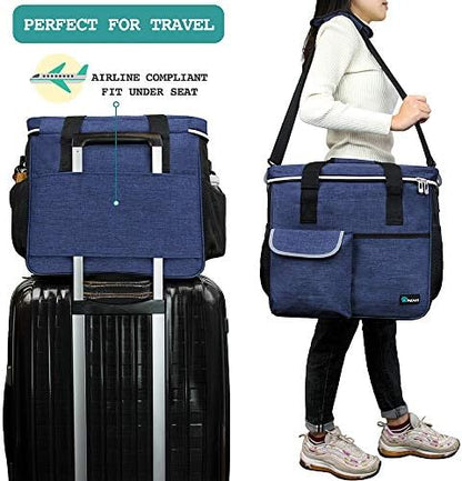 PetAmi Dog Travel Bag Organizer, Pet Supplies Diaper Tote, Navy Blue Large - Image 5