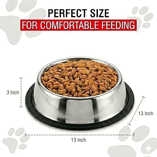 Loving Pets Stainless Steel Non-Tip Dog Bowl – Heavy Duty No Spill Dog Bowl with Removable Rubber Base – Durable, Non-Skid Stainless Steel Dog Food Bowl & Dog Water - Image 6