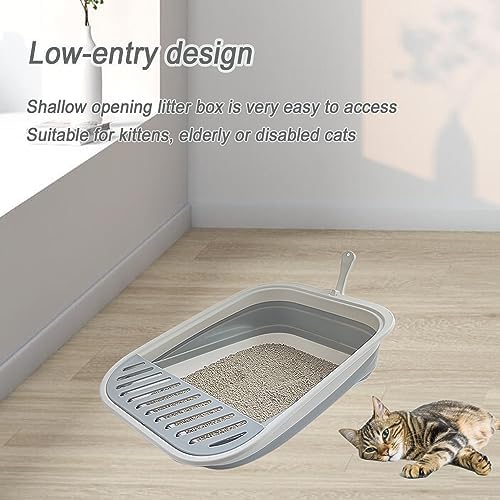 Collapsible Kitten Litter Box Low Entry Small Cat Litter Box M - Image 3