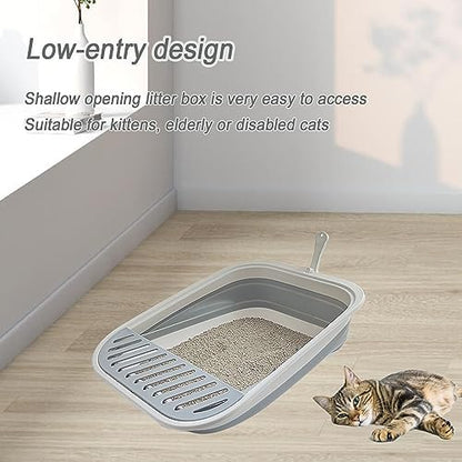 Collapsible Kitten Litter Box Low Entry Small Cat Litter Box M - Image 3