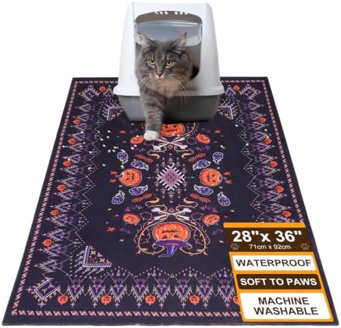 BEAUTYZOO Cat Litter Mat, 28" x 36" Large Litter Trapping Mat, Waterproof by BEAUTYZOO
