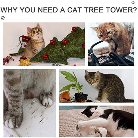 PawHut 102" Adjustable Height Floor to Ceiling Cat Tree, 5 Level Beige - Image 6