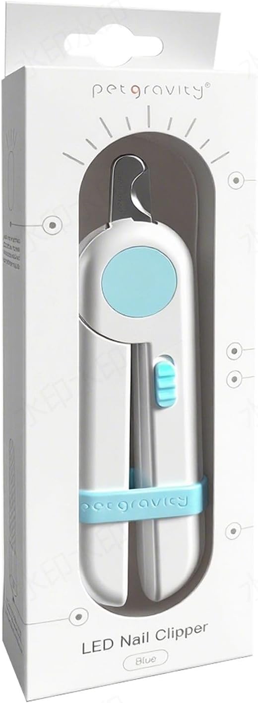 Dog/Cat Nail Clippers with Light - Safe Trimming for Cats & Dogs, Illuminates Quick to Prevent Overcutting, Includes Nail File for Thick Nails