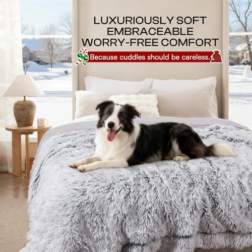 Luciphia Calming Waterproof Dog Blanket, Reversible Faux Fur Pet Blanket - Image 4