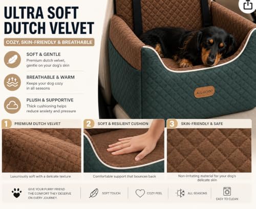 ALL GOOD PET SUPPLIES Dog Car Seat for Small/Medium Dogs Under 35lbs - Image 5