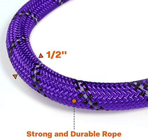 Taglory Rope Dog Leash for Medium Large Dogs, 5 FT Padded Handle, Purple - Image 3