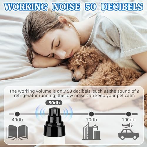 2-Speed Silent Groom Pro Nail Grinder, Rechargeable Quiet Dog Nail Trimmer, Gentle Electric Pet Nail Grinder Tool for Medium Small Dogs & Cats - Image 5