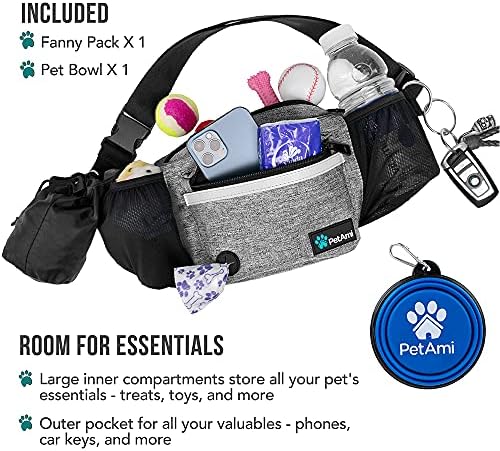 PetAmi Dog Fanny Pack, Treat Pouch for Dog Walking Training, Light Gray - Image 2