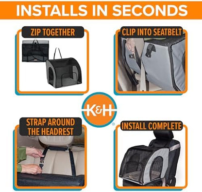 K&H Dog Car Seat, Travel Safety Carrier for Pets, Small, Gray/Black - Image 6