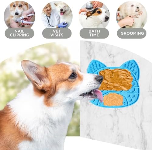 Dog Lick Mat with Suction Cups, Anxiety Relief and Boredom Buster, Pet Enrichment Toy for Dogs and Cats (Sky Blue) - Image 4
