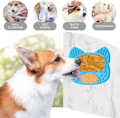 Dog Lick Mat with Suction Cups, Anxiety Relief and Boredom Buster, Pet Enrichment Toy for Dogs and Cats (Sky Blue) - Image 4