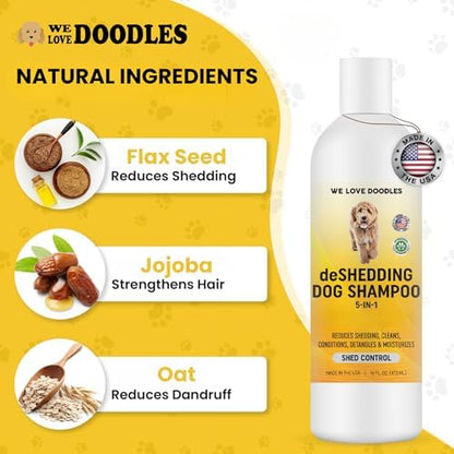 Deshedding Dog Shampoo & Conditioner, Anti Shed Puppy Wash, USA Made, 16OZ - Image 5