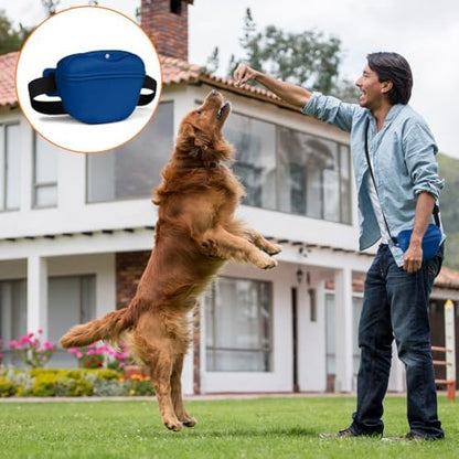 AOMIG Dog Treat Pouch with Training Clicker, 1.67 Cup Silicone Dog Treat Bag with Stronger Magnetic Closure, Portable Pouches for Pet Training Walking Premium Fanny Pack with Waist Belt(Dark Blue) - Image 6