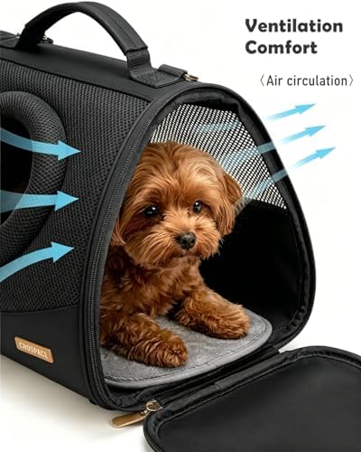 Small Dog Cat Chest Carrier Backpack,Adjustable Ventilated Front Facing Backpack Carrier for Small Dogs Cats Puppy,Airline Approved Lightweight Doggy Backpack for Travel Hiking Outdoor - Image 3
