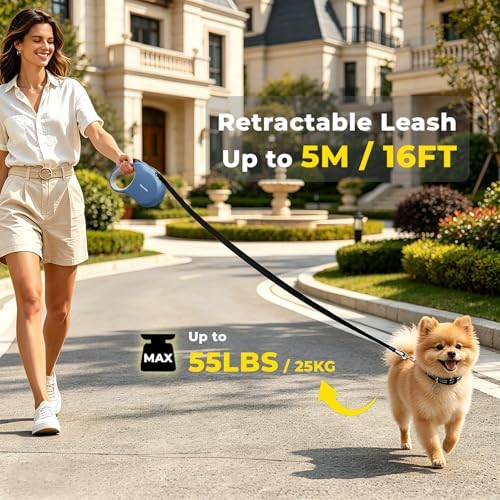 Retractable Dog Leash 16ft for Small & Medium Dogs Up to 55 lbs - Image 2