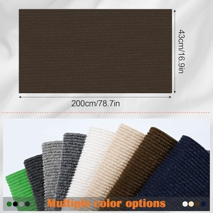 Cat Scratch Furniture Protector - 78.7" x 17" Trimmable Self-Adhesive Cats Claws Scratch Pads, DIY Cat Climbing Couch Protector for Scratch Post Cat Tree Replacement Indoor (Brown) - Image 2
