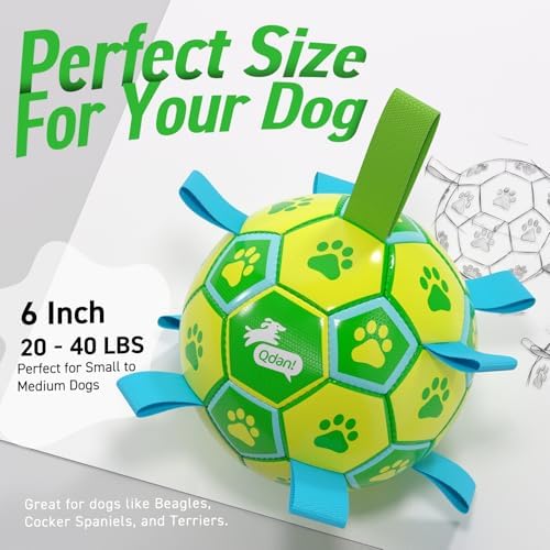 QDAN Dog Toys Soccer Ball, Durable Dog Balls with Strap for 30-90 lbs Dogs - Image 6