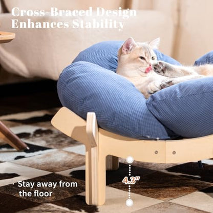 CHEERHOME PETS Elevated Cat Bed for Indoor Cats Couch Sofa Flower - Image 2