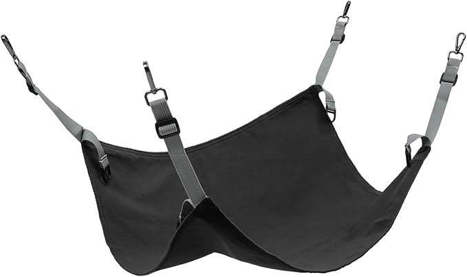 Cat Cage Hanging Hammock Bed Washable Soft Pet Cat Hammock Mat Indoor Outdoor Use Black