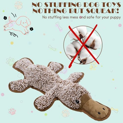 No Stuffing Dog Squeak Toys, Chew Toys for Small to Large Puppies(Platypus) - Image 3
