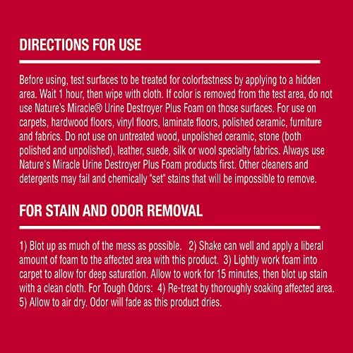 Nature's Miracle Dog Urine Destroyer Plus Foam, Enzymatic Cleaner, 17.5 oz - Image 3