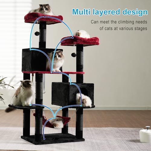 Hey-brother Cat Tree Tower with Sisal Scratching Posts, Big Condo, MPJ020BR - Image 5