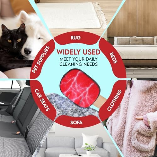 Pet Hair Remover Glove with Silicone Scraper – Reusable Electrostatic Lint & Fur Remover for Dog & Cat Hair on Couch, Carpet, Car Seat, Clothes & Laundry - Image 5