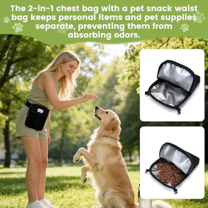 Dog Training Pouch with Removable Pocket, Dog Treat Pouch Waist Belt Clip for Hands-Free Training, Built in Water Bottle Holder, 3 Ways to Wear - Image 3